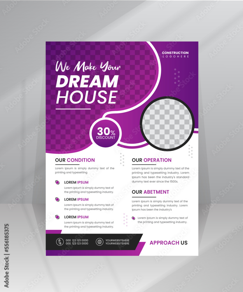 Build Dream House Flyer template for construction Company Build Dream House Flyer template for construction Company