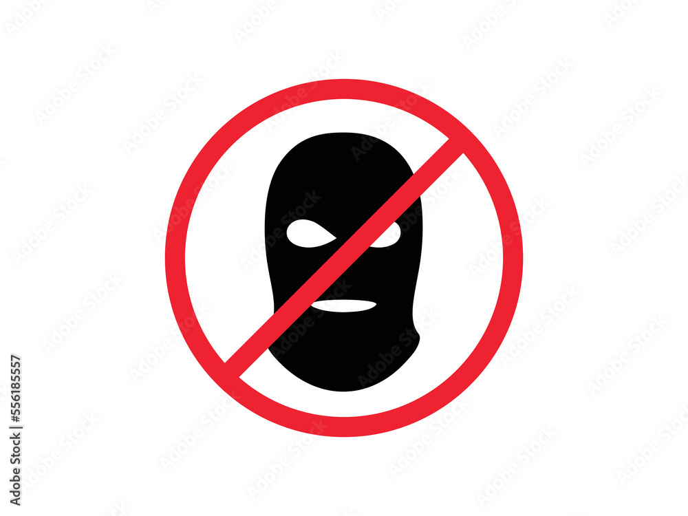 Vector red round stop sign. Terrorism risk level. Stop crime logo. Red