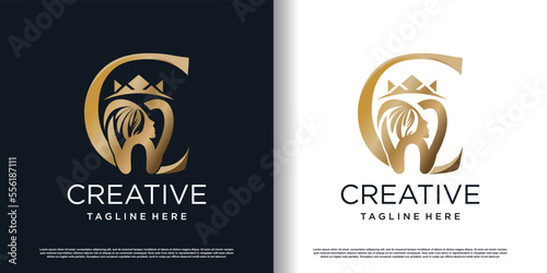dental beauty logo icon with letter c concept  premium vector