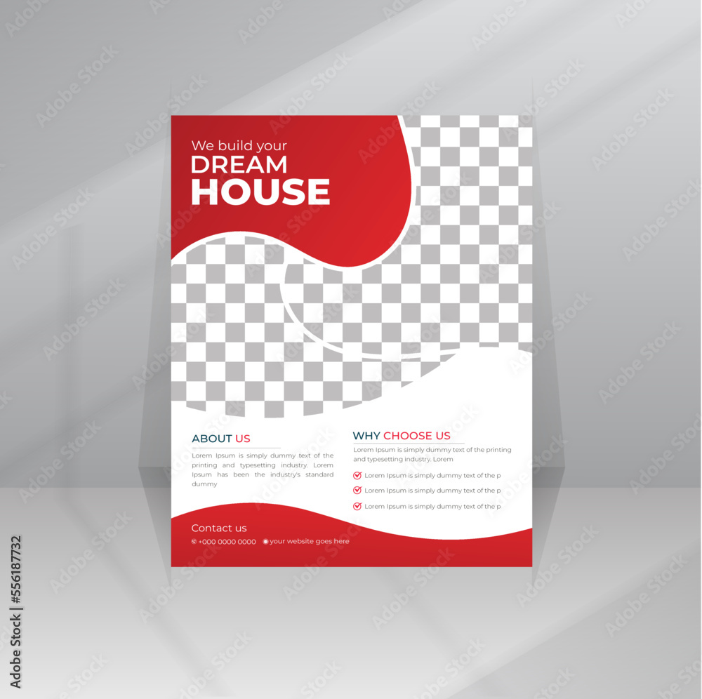 Build Dream House Flyer template with photo for construction Company Build Dream House Flyer template with photo for construction Company