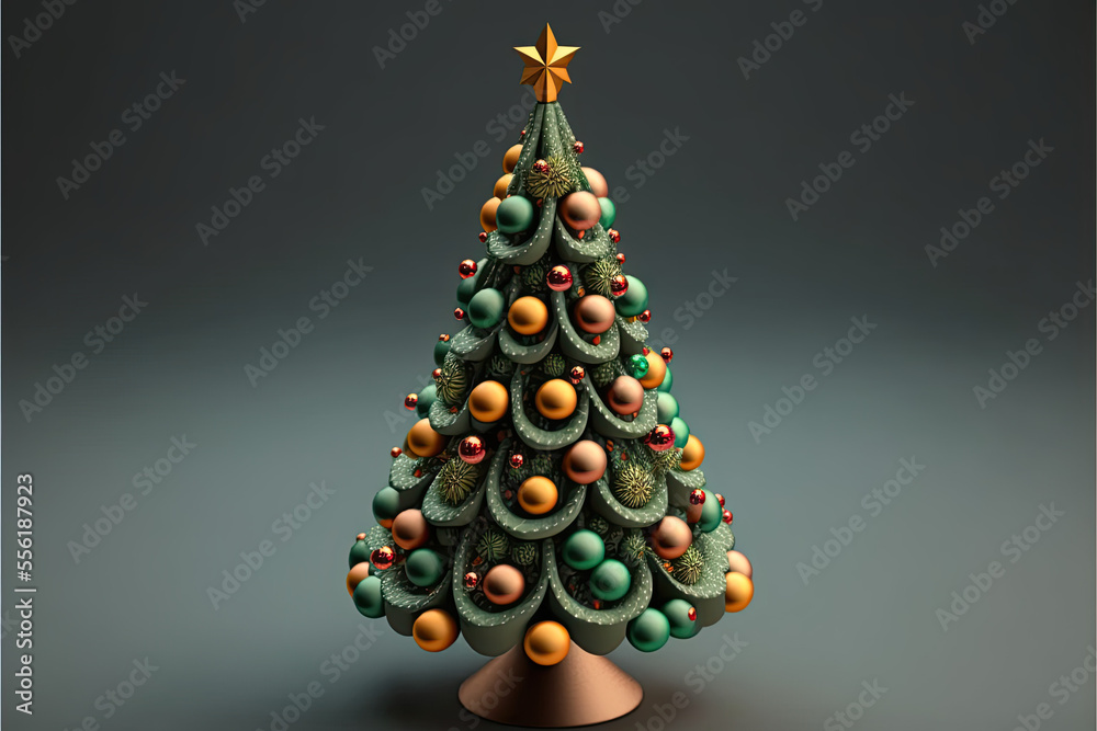 3d rendered festive Christmas tree 3d rendered festive Christmas tree
