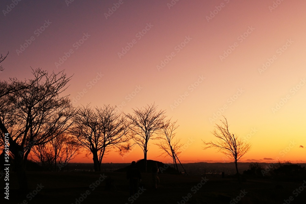 A view of the sunrise morning glow. Natural background material.