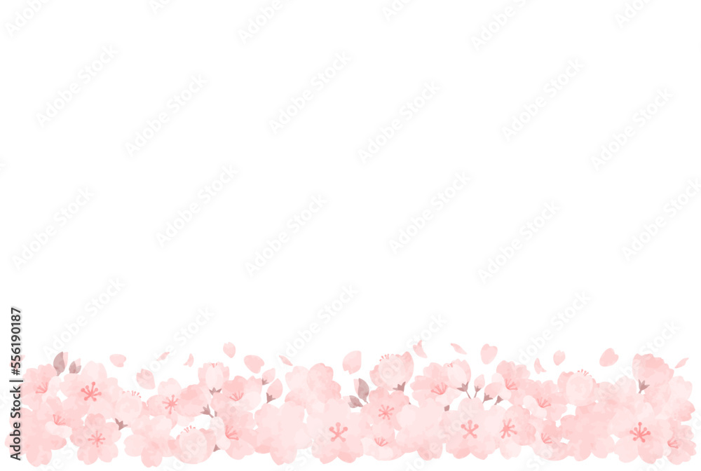 ほんわか可愛い桜の背景イラスト