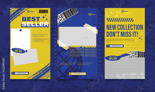 Modern streetwear social media stories template design