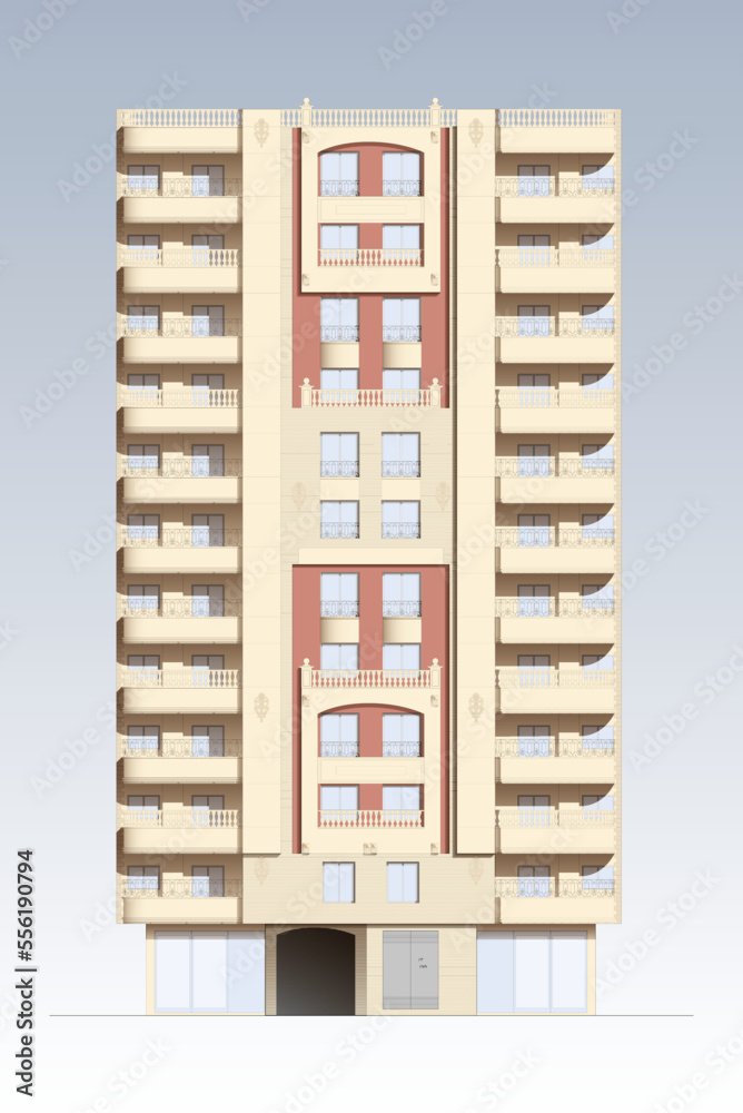 Classic building elevation. Vector Classic building elevation. Vector