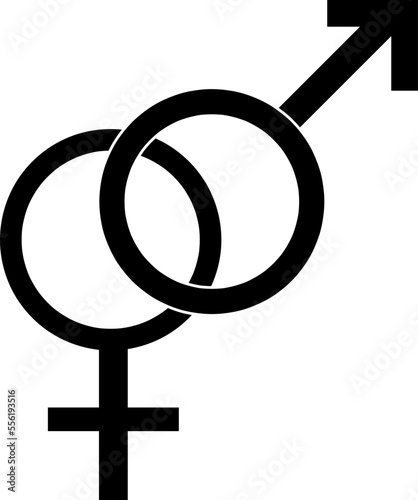 Male, female sex symbol. Gender Icon in trendy flat style isolated on white background..eps