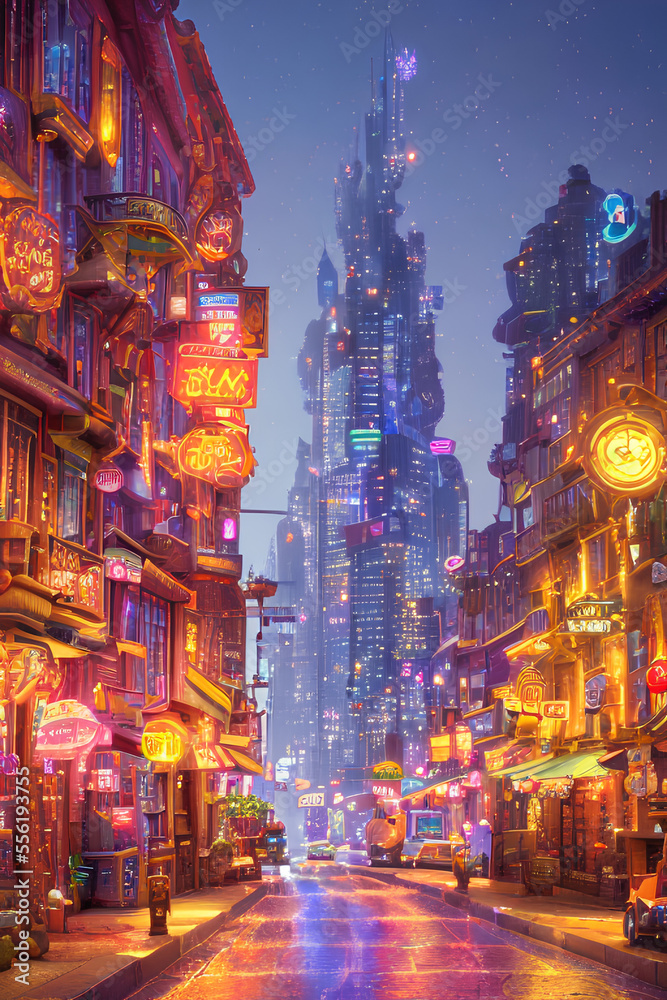 The illustration was created by artificial intelligence with varied colors and incredible details - obrazy, fototapety, plakaty 