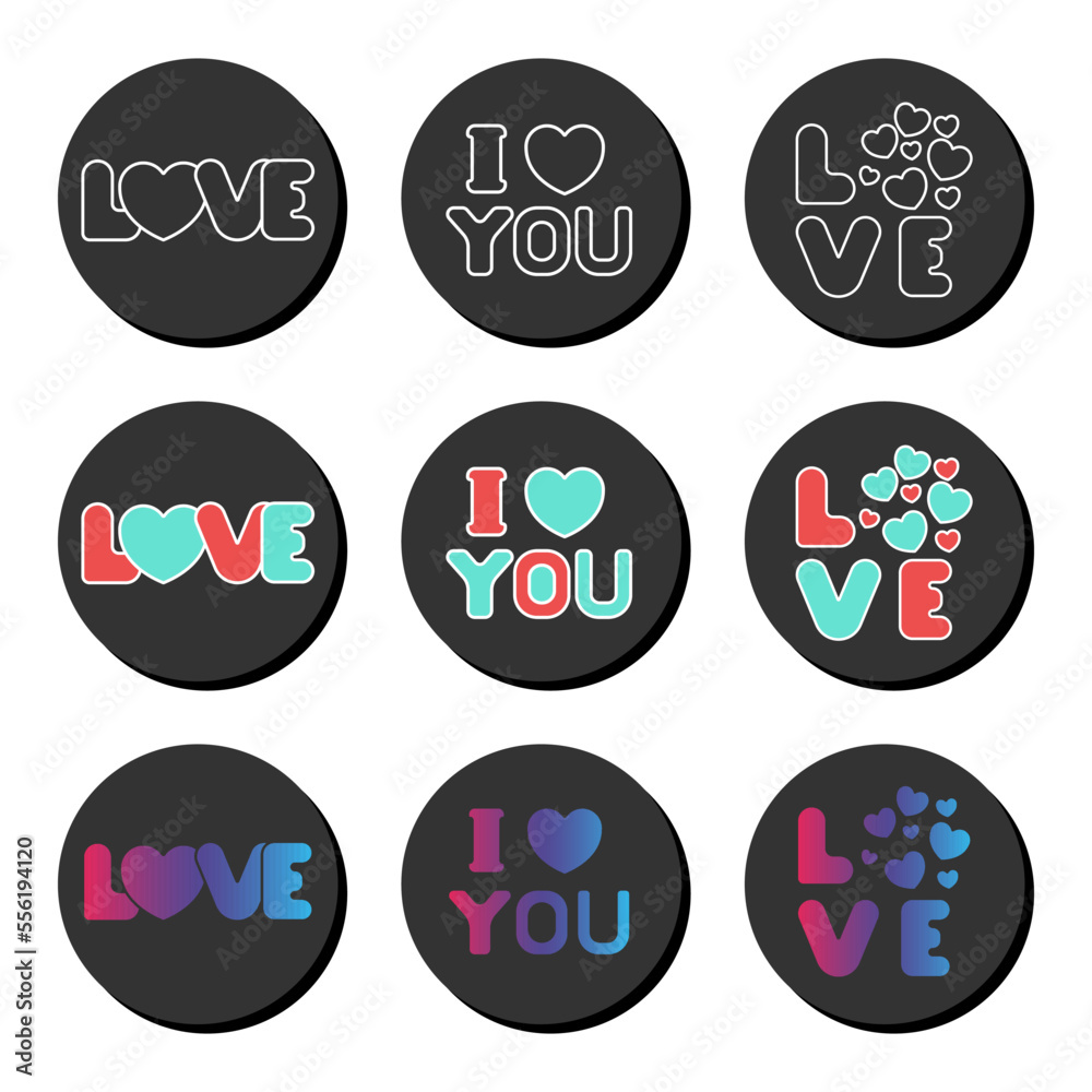 Valentines day and love universal icon set. Ui ux element sign. Valentines day and love universal icon set. Ui ux element sign.