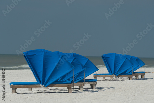 Blue cabanas at North Redington Shores beach