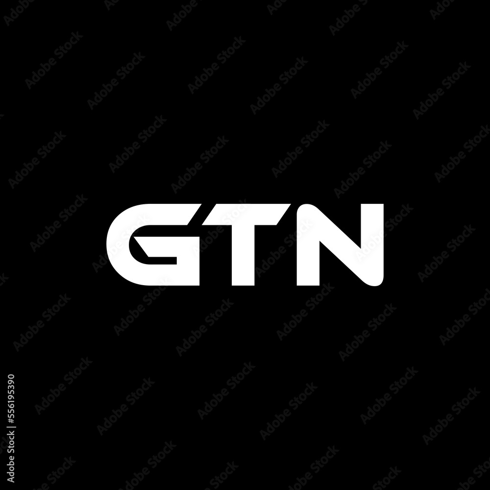 GTN letter logo design with black background in illustrator, vector logo modern alphabet font overlap style. calligraphy designs for logo, Poster, Invitation, etc.