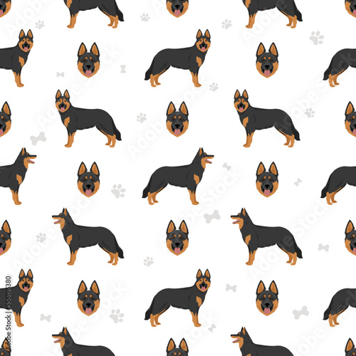 Bohemian Shepherd dog seamless pattern