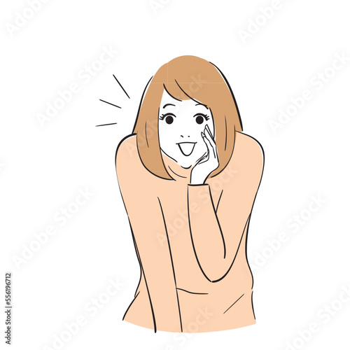 優しく声をかける若い女性