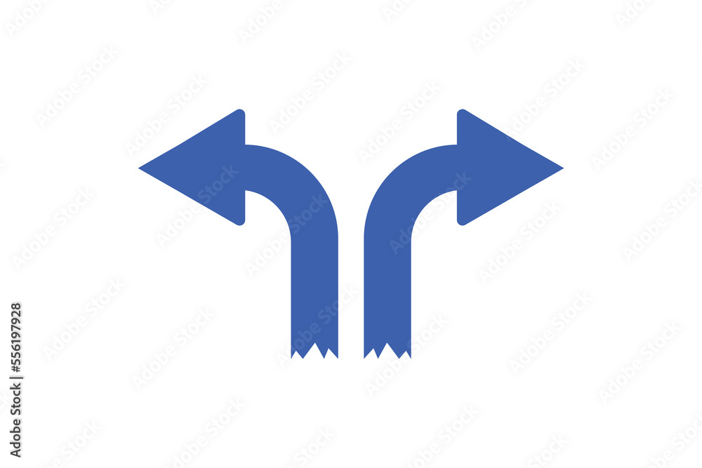 Two way blue arrow art illustration Two way blue arrow art illustration