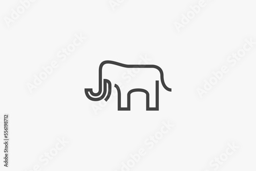 Illustration vector graphic of elephant line art