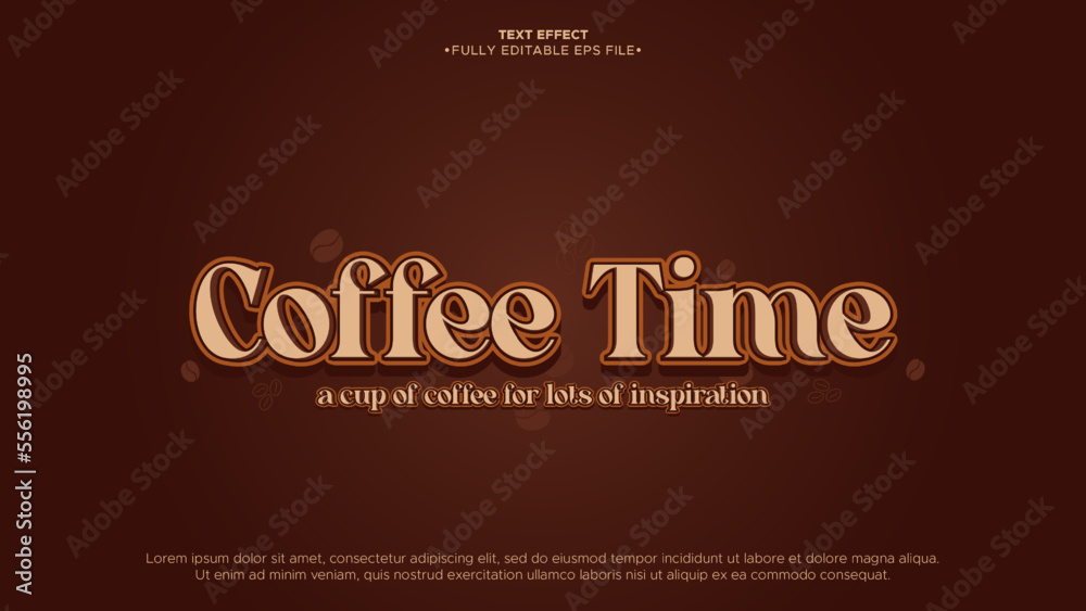 coffe time editable text effect eps file format coffe time editable text effect eps file format