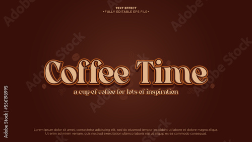 coffe time editable text effect eps file format