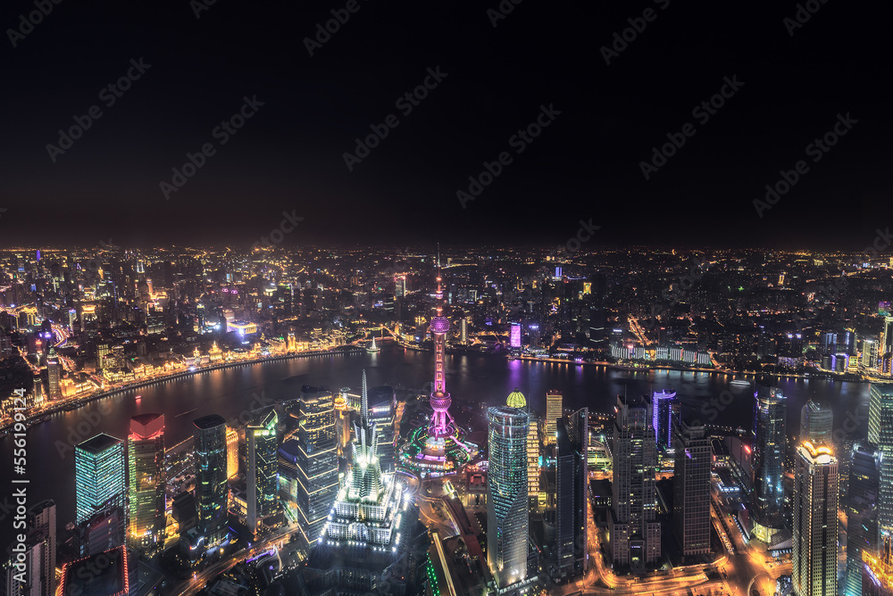 custom made wallpaper toronto digitalShanghai skyline and cityscape at night.