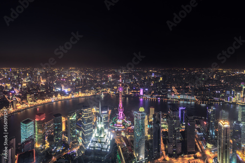 Wallpaper Mural Shanghai skyline and cityscape at night. Torontodigital.ca