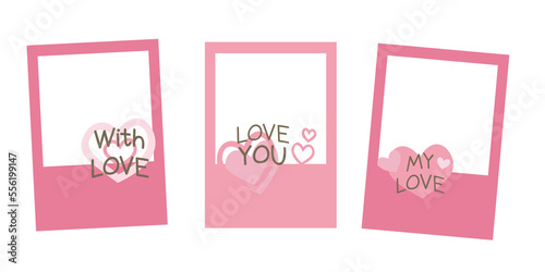 Set of Valentine's day decoration photo frame. Happy Valentines elements decoration frame collection. png photo frame template. © Lala