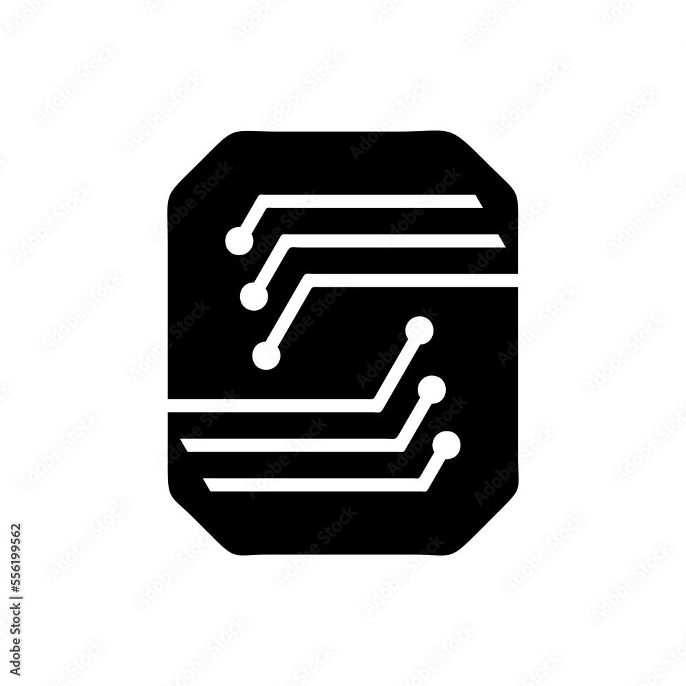 technology network logo vector design in black and white colors