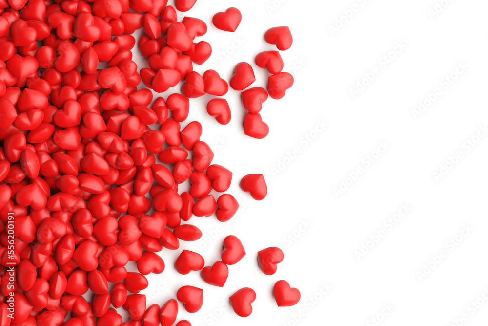 happy valentine day love couples celebration holiday festival. pile heart shape love 3d party feast top view many ground elevation scatter. object with clipping path. copy space. 3D Illustration. happy valentine day love couples celebration holiday festival. pile heart shape love 3d party feast top view many ground elevation scatter. object with clipping path. copy space. 3D Illustration.