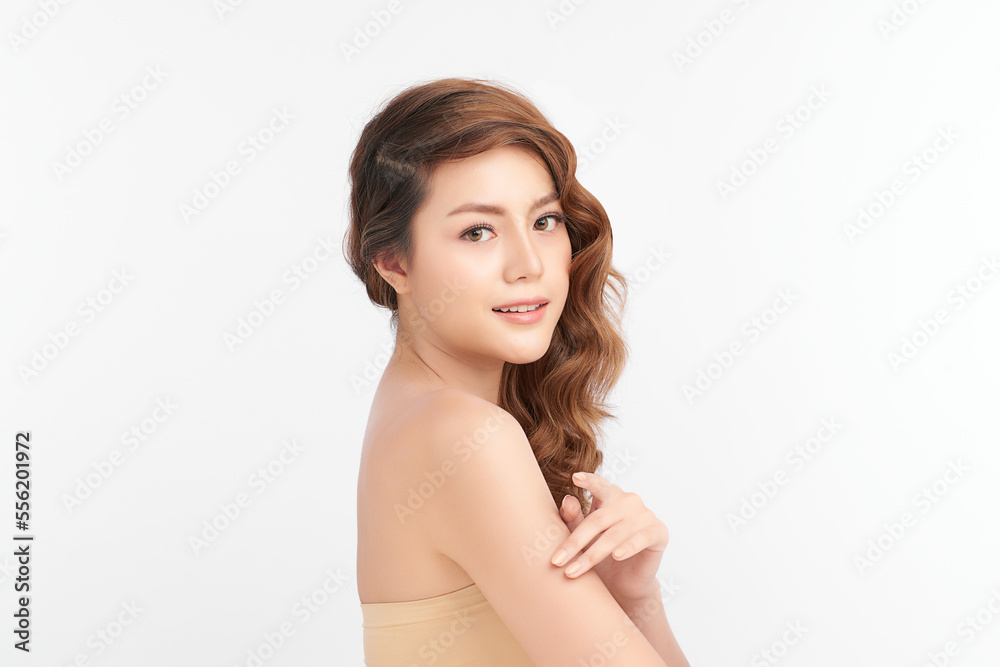 Beautiful young asian woman with clean fresh skin on white background, Face care, Facial treatment, Cosmetology, beauty and spa, Asian women portrait. Beautiful young asian woman with clean fresh skin on white background, Face care, Facial treatment, Cosmetology, beauty and spa, Asian women portrait.