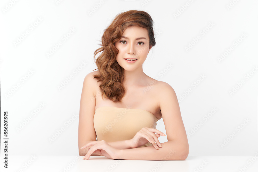 Beautiful young asian woman with clean fresh skin on white background, Face care, Facial treatment, Cosmetology, beauty and spa, Asian women portrait. Beautiful young asian woman with clean fresh skin on white background, Face care, Facial treatment, Cosmetology, beauty and spa, Asian women portrait.