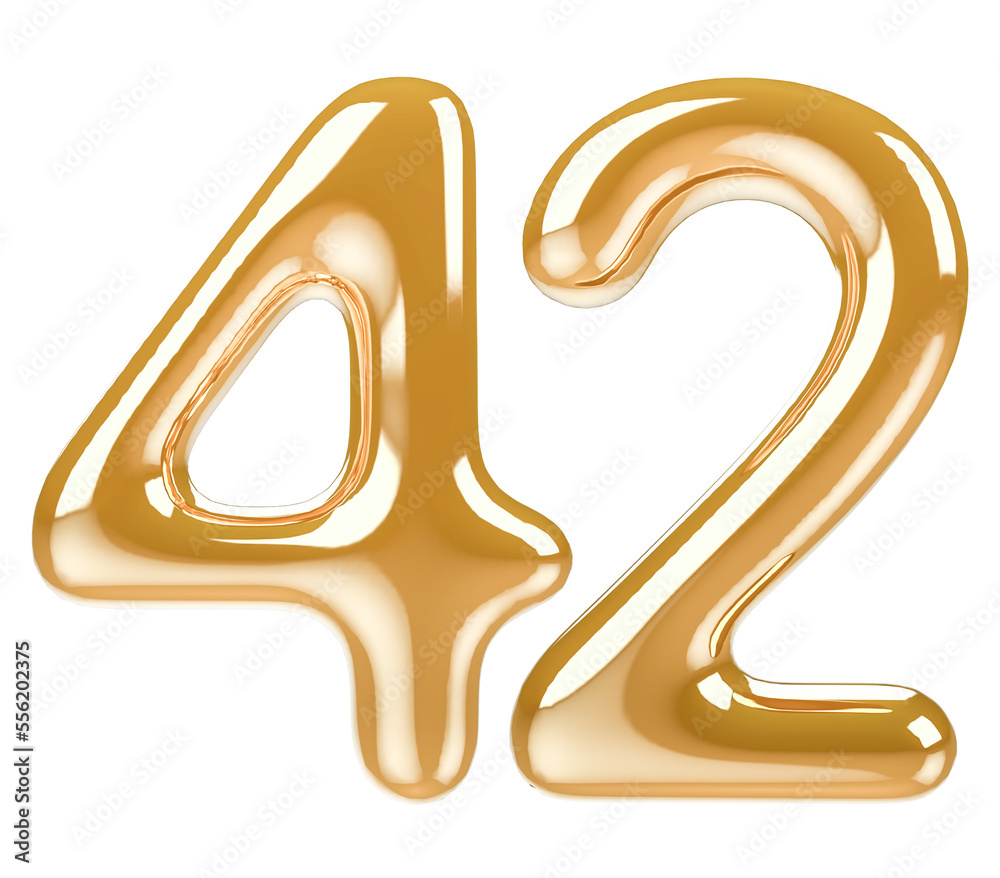 gold modern number 42 with generative AI gold modern number 42 with generative AI