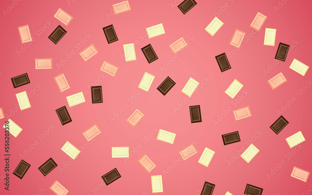 ブロックチョコレート散りばめた背景 ブロックチョコレート散りばめた背景