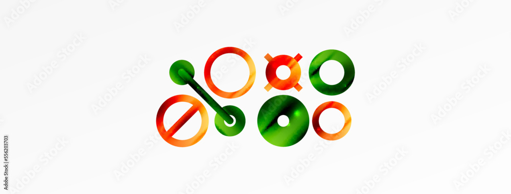 Minimal geometric abstract background. Shiny and glossy circle, line and round shapes design. Trendy techno business template for wallpaper, banner, background or landing Minimal geometric abstract background. Shiny and glossy circle, line and round shapes design. Trendy techno business template for wallpaper, banner, background or landing