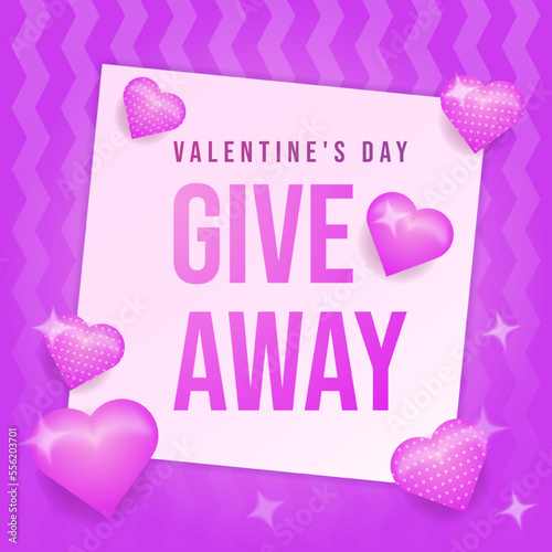 Realistic valentine's day giveaway illustration