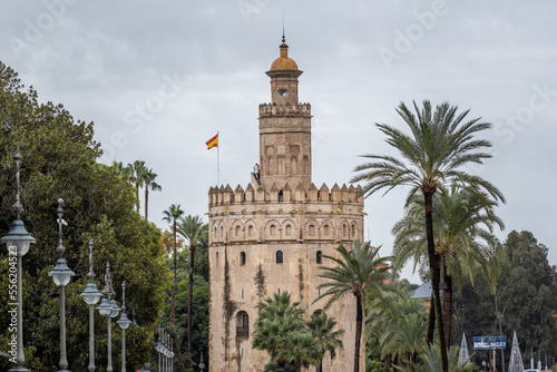 Golden tower Torre del Oro in Seville, Andalusia, Spain
