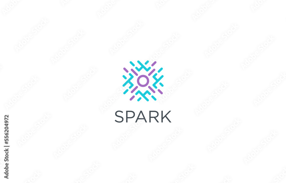 abstract sparks logo design template