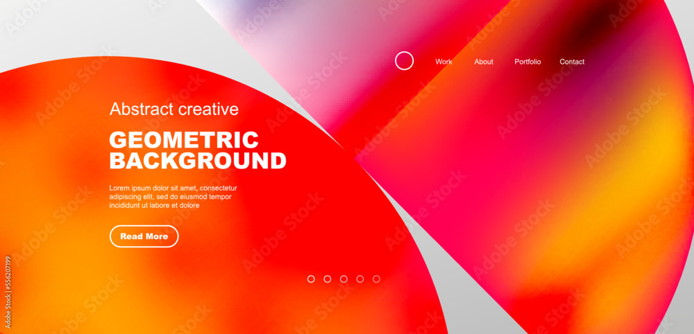 Bright fluid gradient circles abstract background. Business or technology design for wallpaper, banner, background, landing page, wall art, invitation, prints