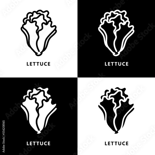 Lettuce Leaf organic Food Icon Logo. Healthy Vegetable Symbol Illustration
