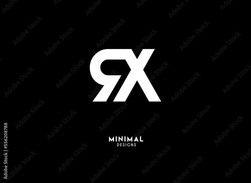 Obraz premium Letters RX initials minimal logo concept.
