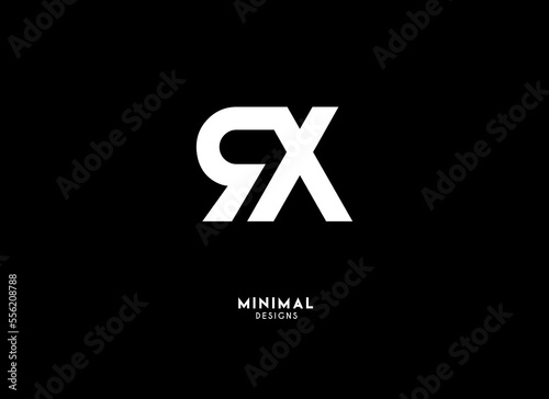 Letters RX initials minimal logo concept.