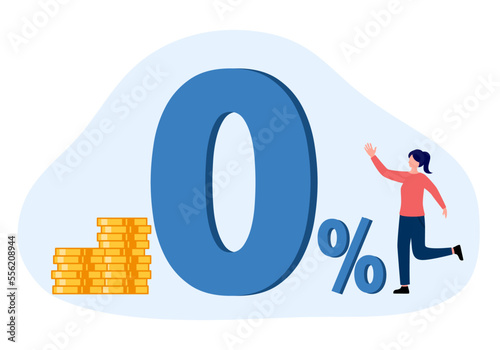 Zero percent interest installment concept vector illustration on white background.