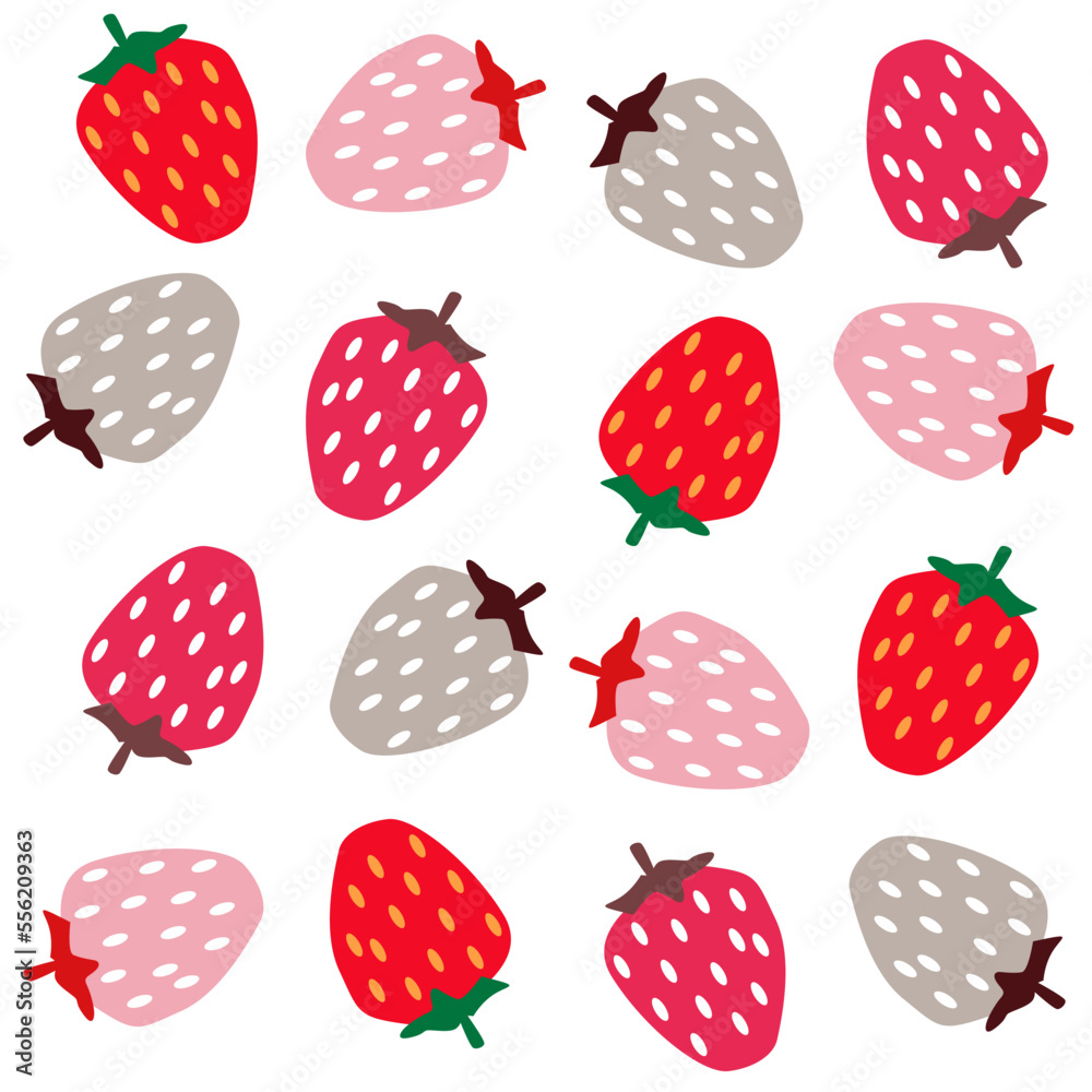 A strawberry fruit pattren design template on white background A strawberry fruit pattren design template on white background
