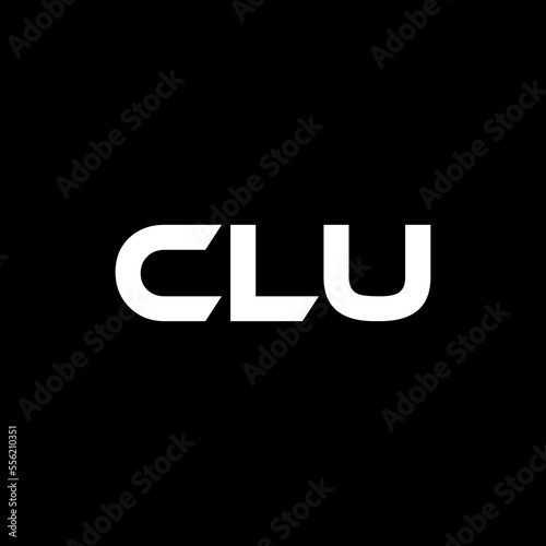 CLU letter logo design with black background in illustrator, vector logo modern alphabet font overlap style. calligraphy designs for logo, Poster, Invitation, etc.