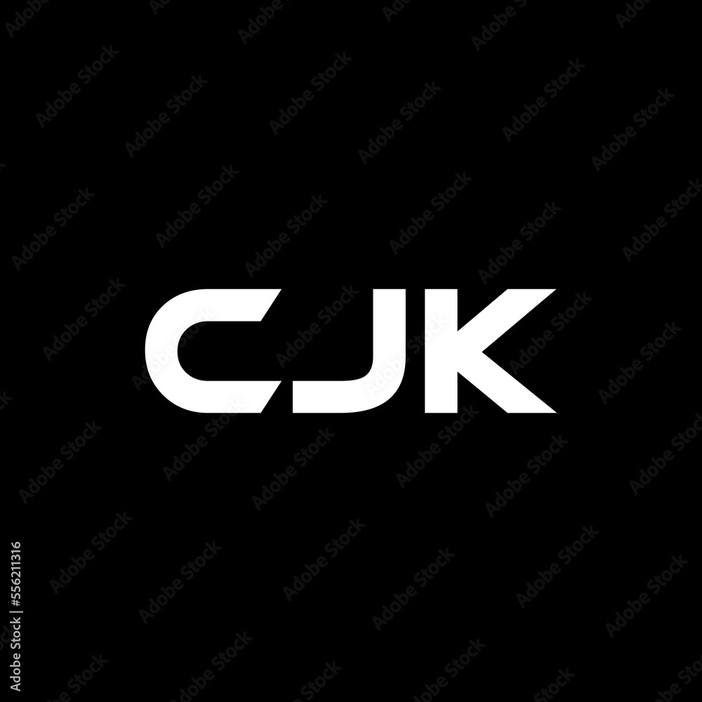 CJK letter logo design with black background in illustrator, vector logo modern alphabet font overlap style. calligraphy designs for logo, Poster, Invitation, etc.