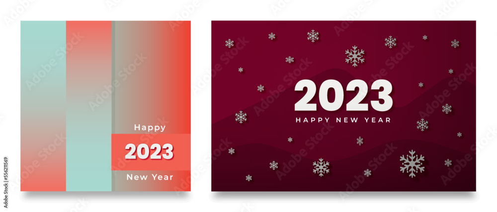 Happy new year 2023 background. Modern trendy design with minimalist and clean style concept.