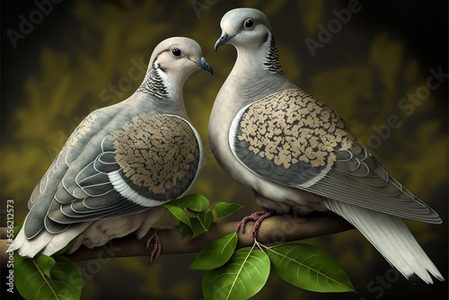 Two turtle doves (ai generated) photo