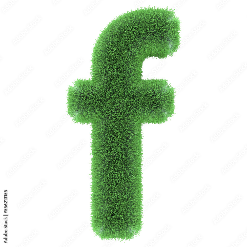 grass letter on white background grass letter on white background