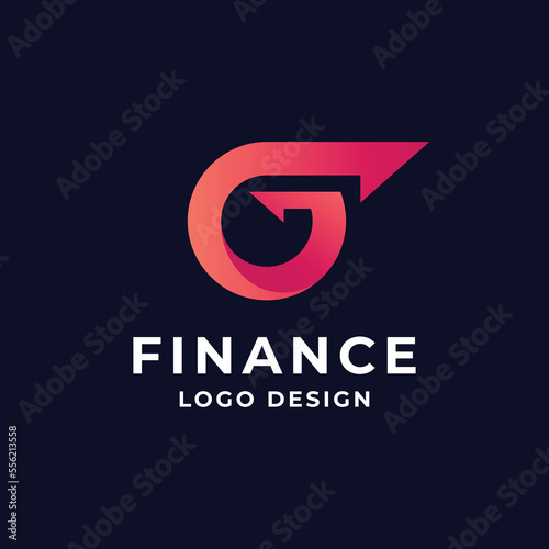letter G with arrow for business and finance logo
