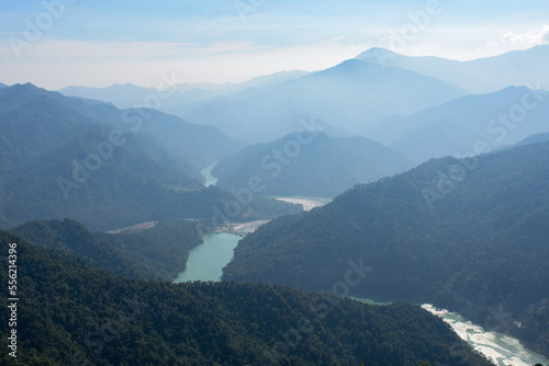 Beautiful river Teesta, view from Durpin dara- Kalimpong photo