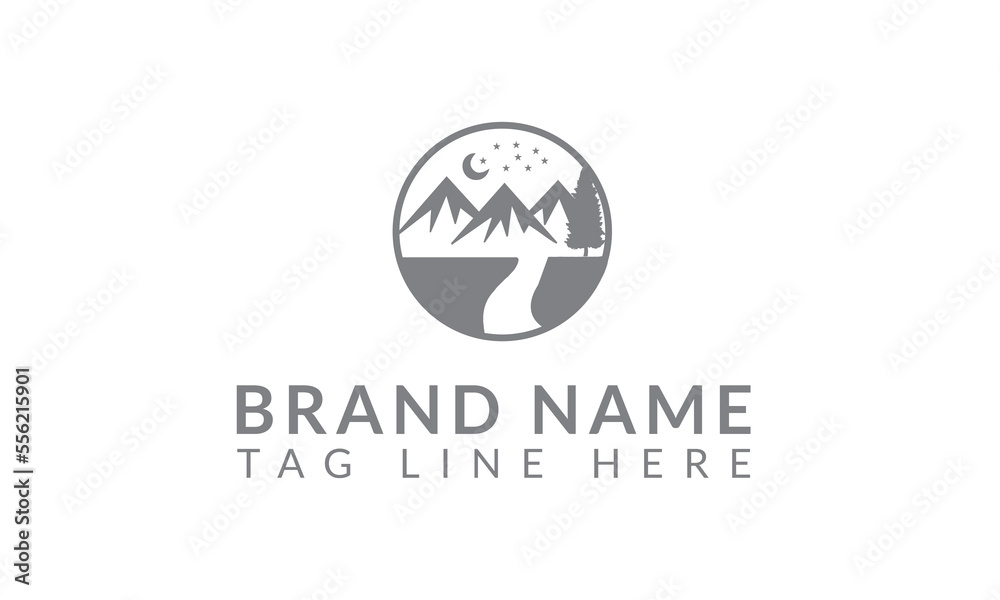 logo, adventure, trekking, hiker, park, hiking, expedition, mountain, wanderlust, man, calling, travel, extreme, camp, vector, design, nature, vintage, tree, illustration, landscape, label, sun, retro