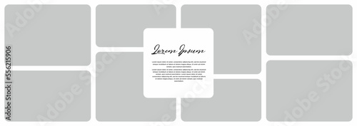 Pictures or photos frame collage. comics page grid layout abstract photo frames and digital photo wall template