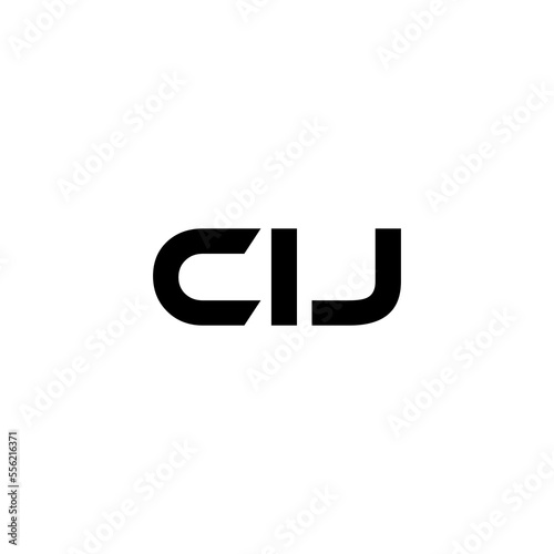 CIJ letter logo design with white background in illustrator, vector logo modern alphabet font overlap style. calligraphy designs for logo, Poster, Invitation, etc. photo