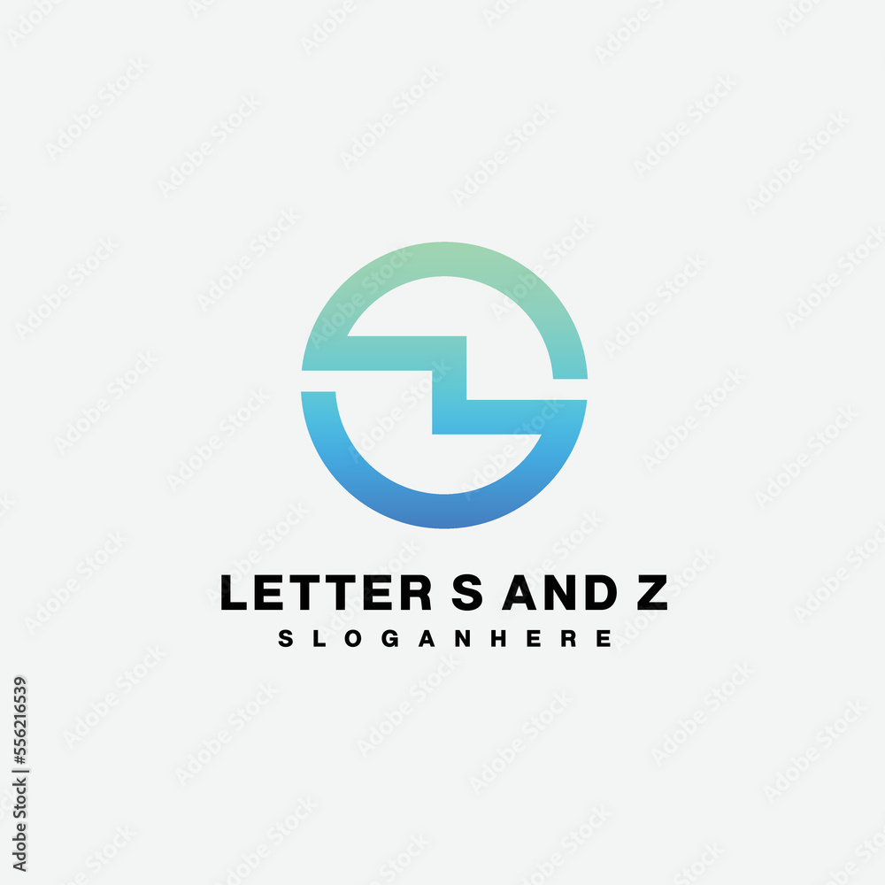 letter s and z logo icon color illustration letter s and z logo icon color illustration